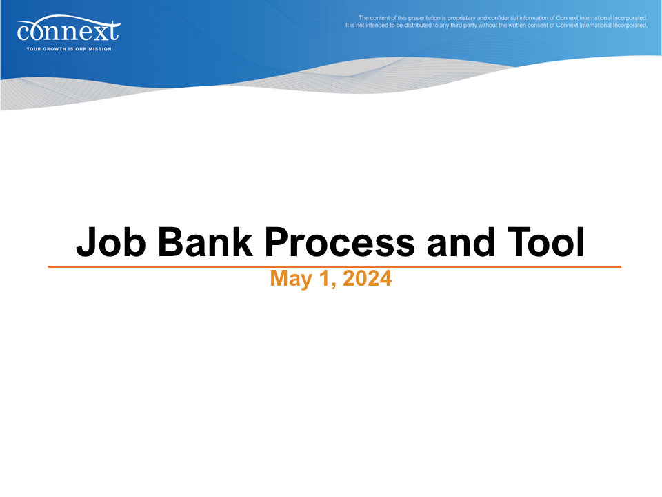 13 - Job Bank Process and Tool