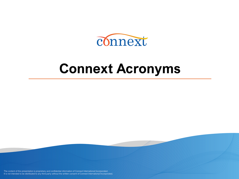 Connext Acronyms