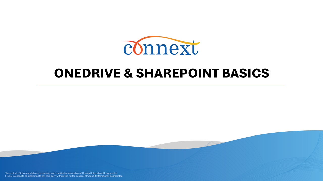 ONEDRIVE & SHAREPOINT BASICS