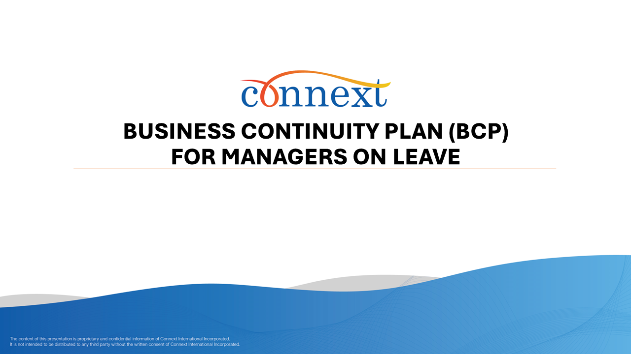 10 - Business Continuity Plan (BCP) for Managers on Leave