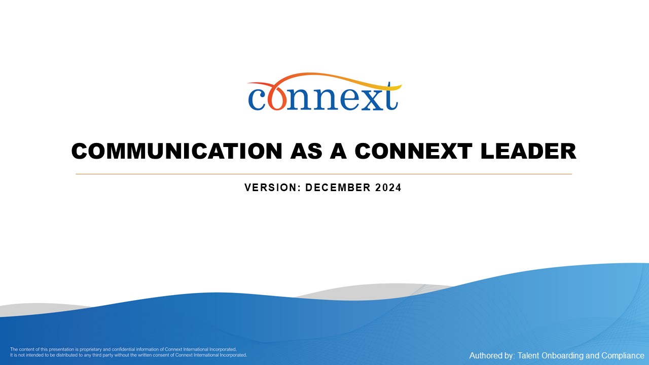 Communication as a Connext Leader